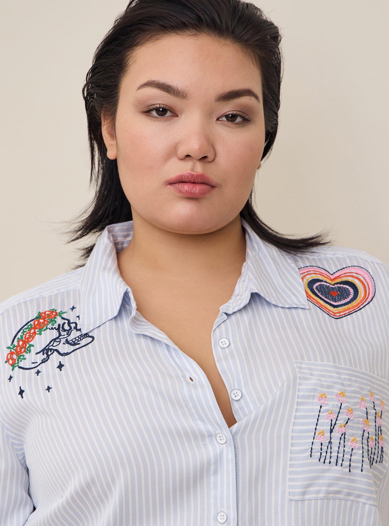 トップス UND SCALLOPE EMBROIDERY OVERSIZE SHIRT UND SCALLOPE EMBROIDERY OVERSIZE SHIRT