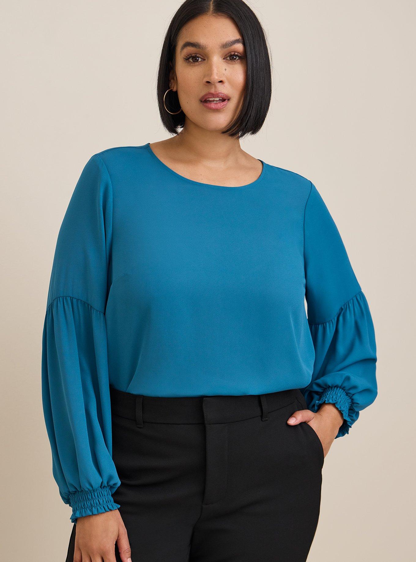 Plus Size - Georgette Blouson Sleeve Blouse - Torrid