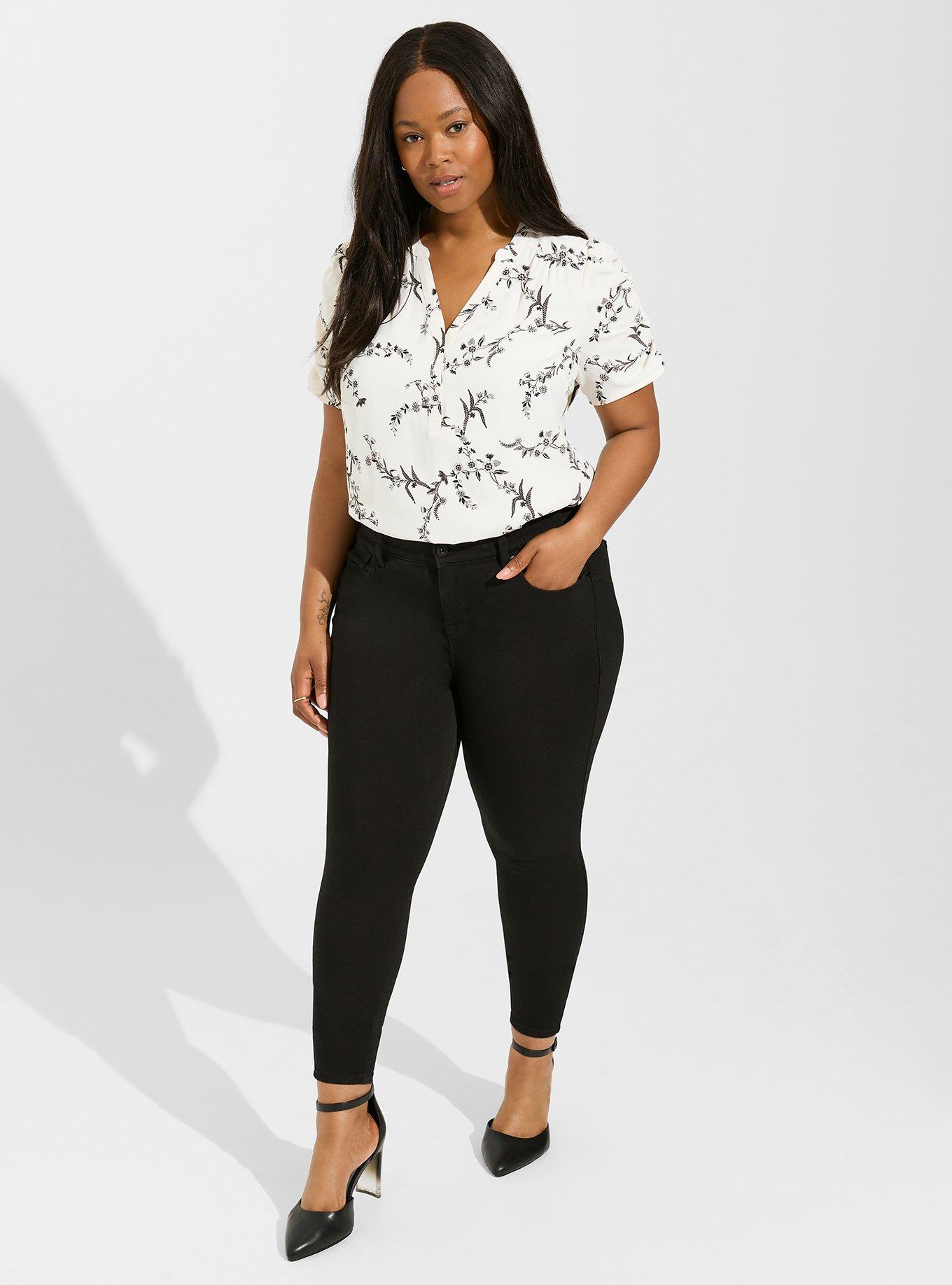 Plus Size - Georgette Hi-Low Short Sleeve Blouse - Torrid