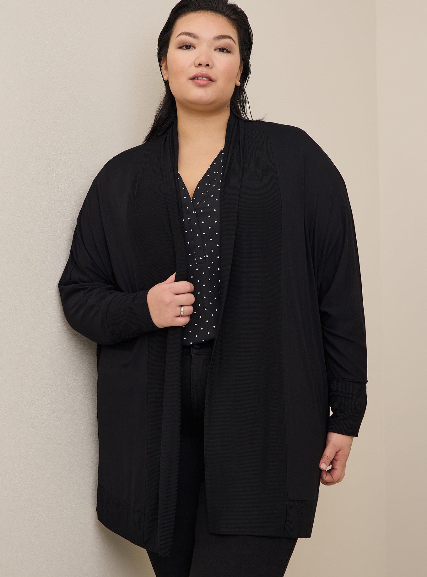 DOLMAN SHOULDER PAD CARDIGAN LUXE NAVY