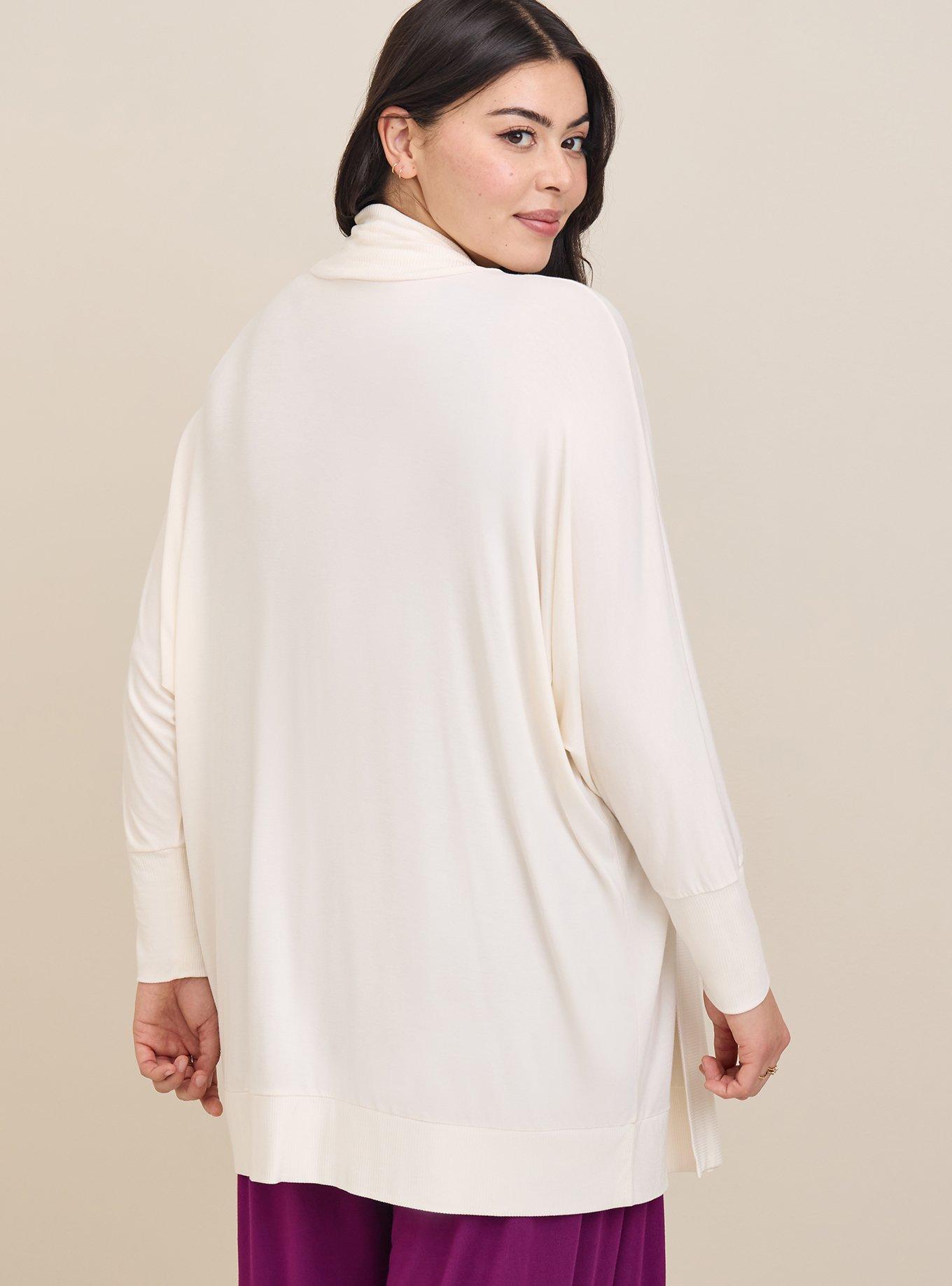 Super Soft Cardigan Dolman Sleeve Open Front, IVORY, alternate