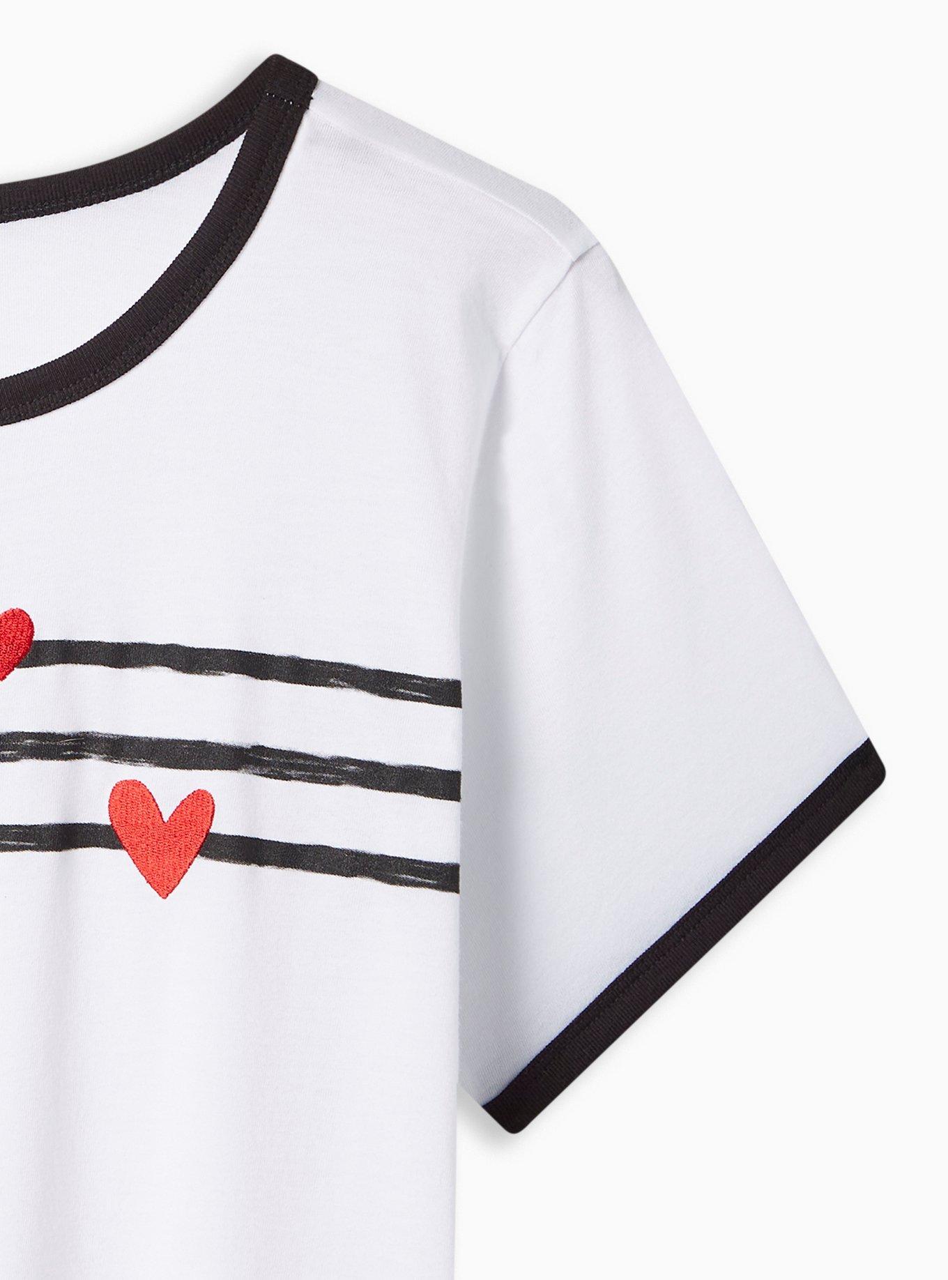 Plus Size Floral Classic Fit Crew Neck Ringer Tee, BRIGHT WHITE, alternate