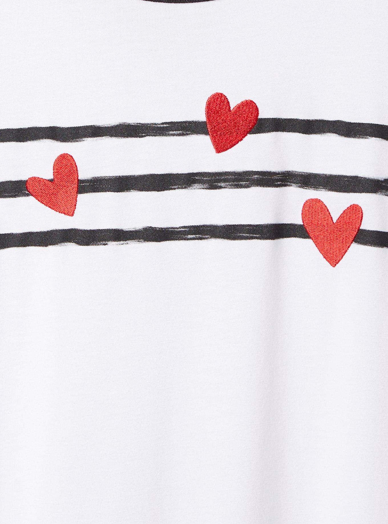 Plus Size Floral Classic Fit Crew Neck Ringer Tee, BRIGHT WHITE, alternate