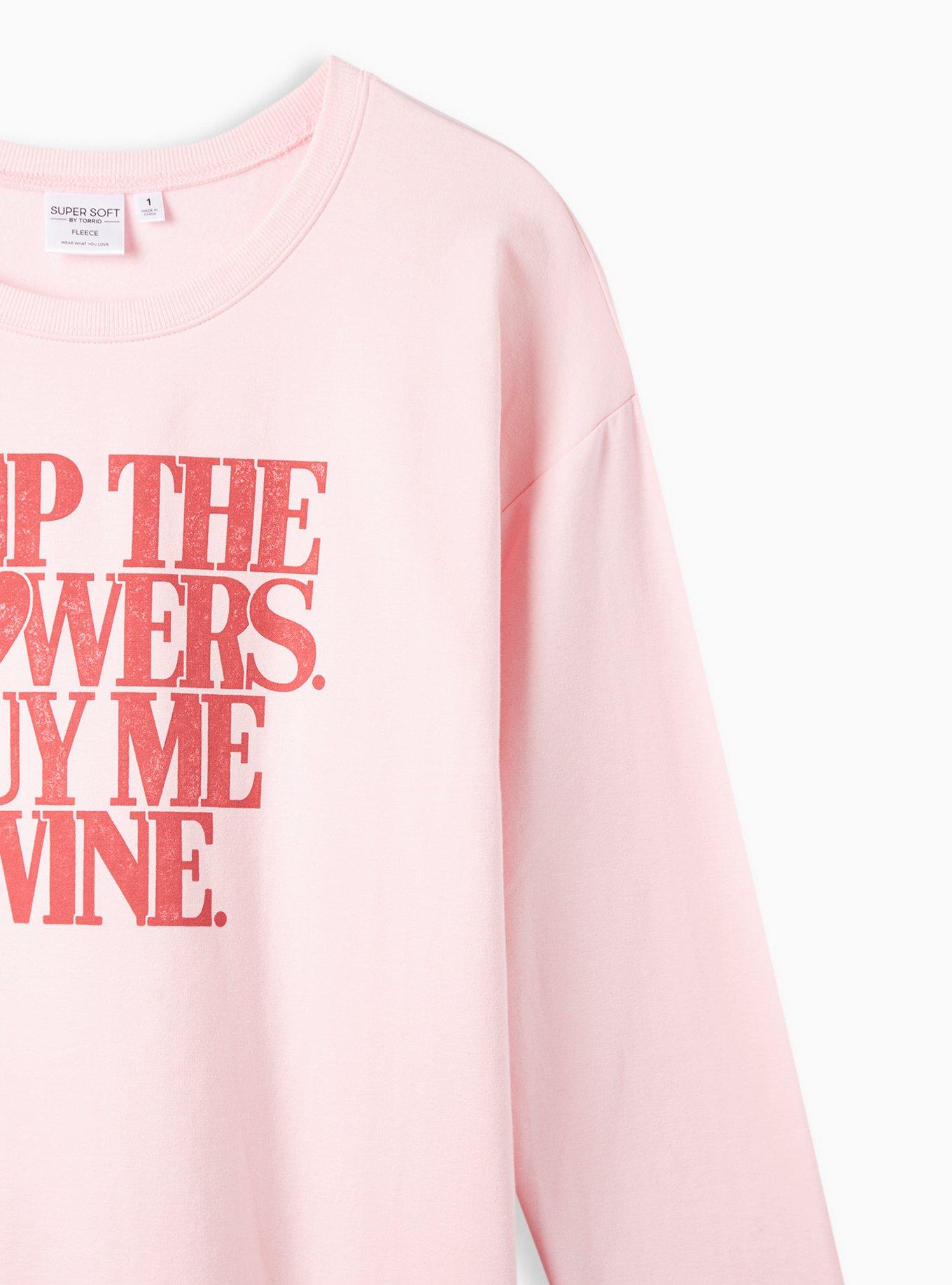 Plus Size Skip Flowers Classic Fit Super Soft Fleece Long Sleeve Drop Shoulder Sweatshirt, ORCHID, alternate