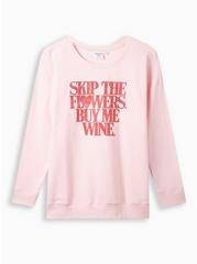 Skip Flowers Classic Fit Super Soft Fleece Long Sleeve Drop Shoulder Sweatshirt, ORCHID, hi-res