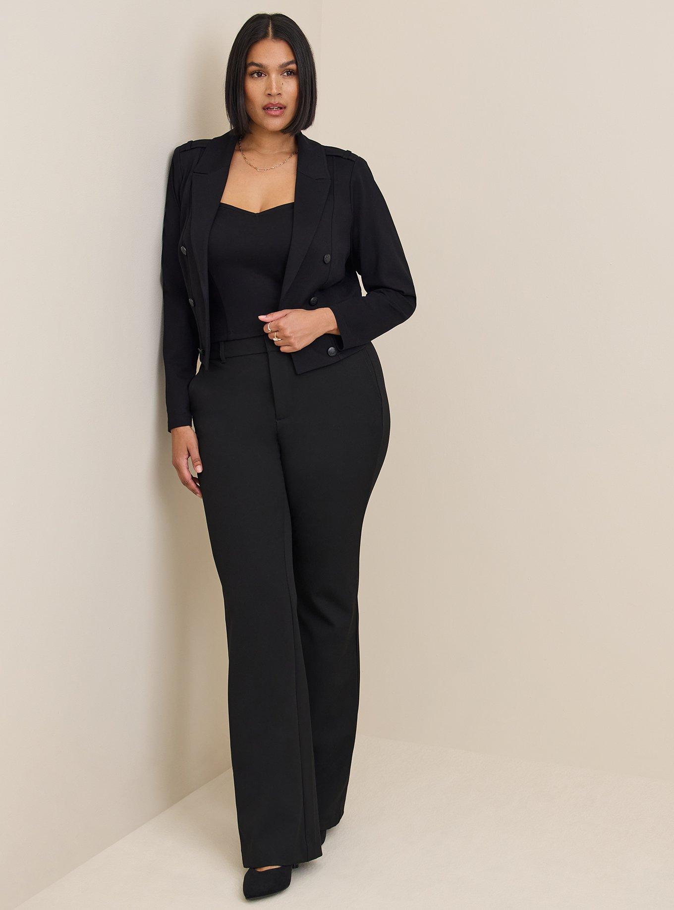 Lightweight Ponte Crop Military Blazer, , hi-res