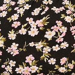 Rayon Slub Waist Detail Blouson Sleeve Top, AVA DITSY FLORAL DEEP BLACK, swatch