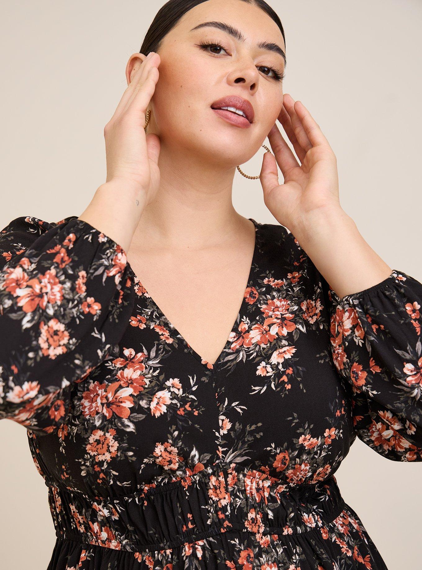 Plus Size Rayon Slub Smocked Waist Detail Top Torrid