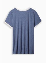 Kind Classic Fit Signature Jersey Crew Neck Ringer Tee, MEDIEVAL BLUE, alternate