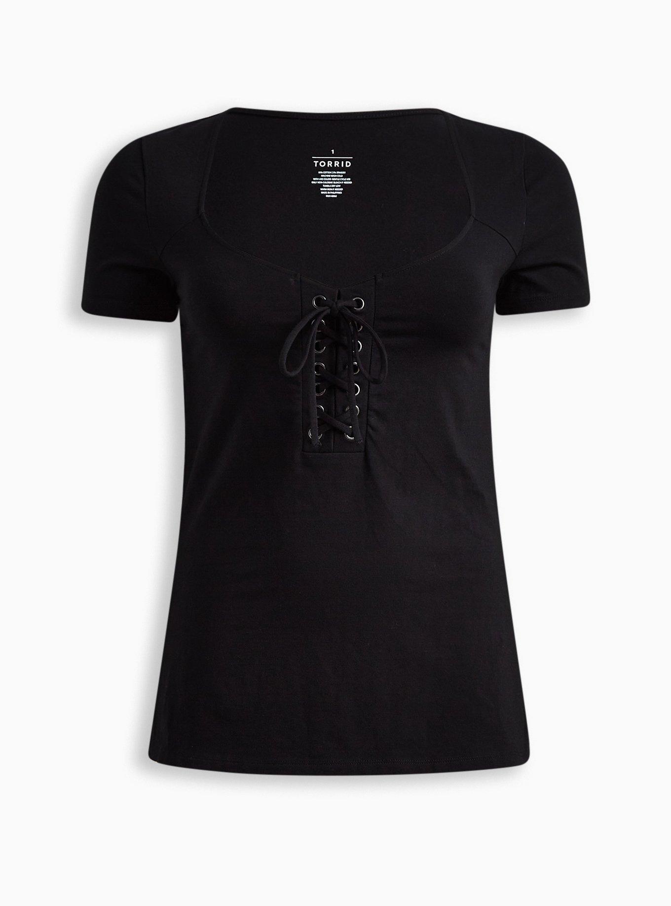 Foxy Lace Up Short Sleeve Top