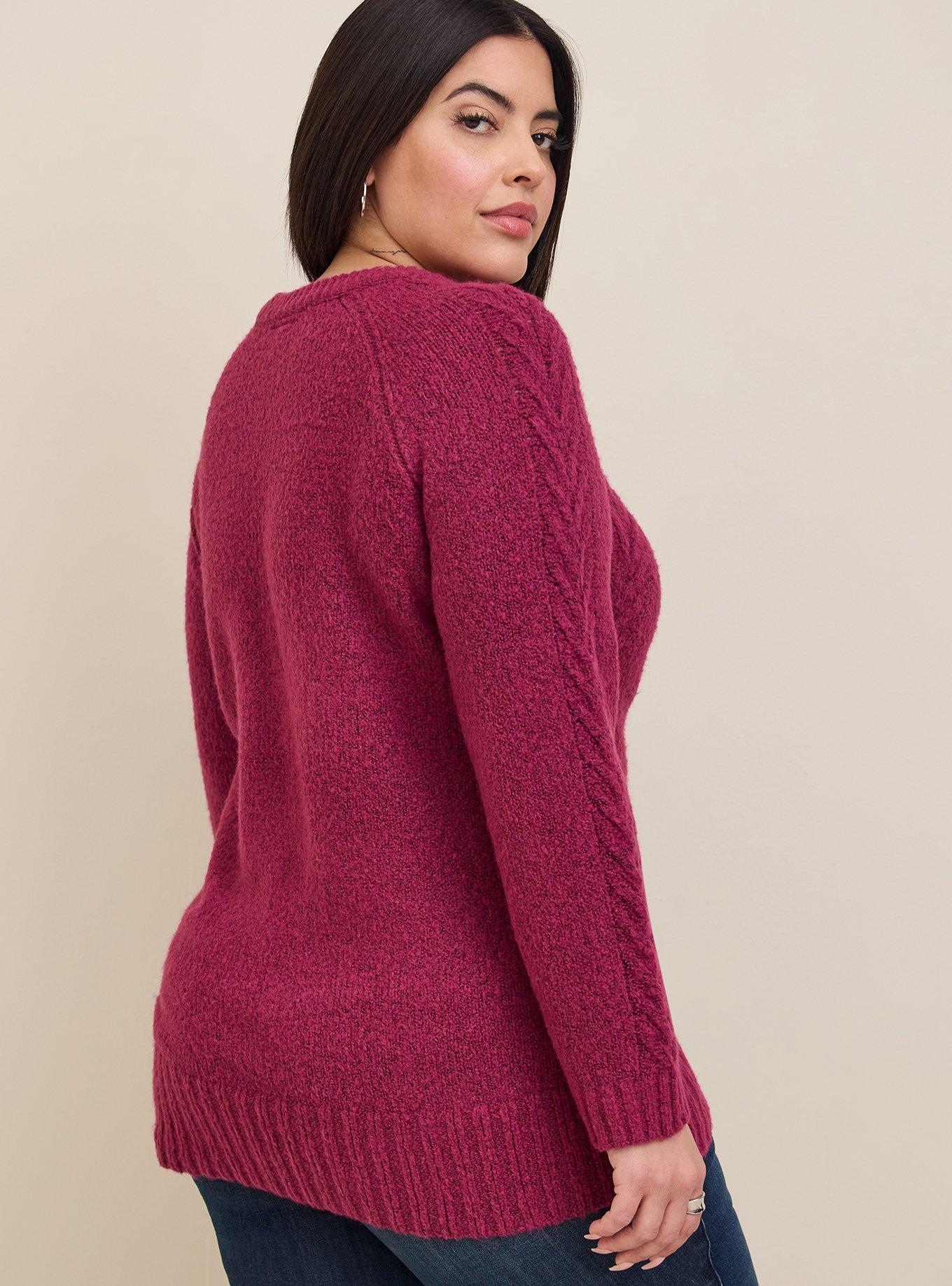 Plus Size - Vegan Cashmere Pullover Crew Neck Tunic Sweater - Torrid