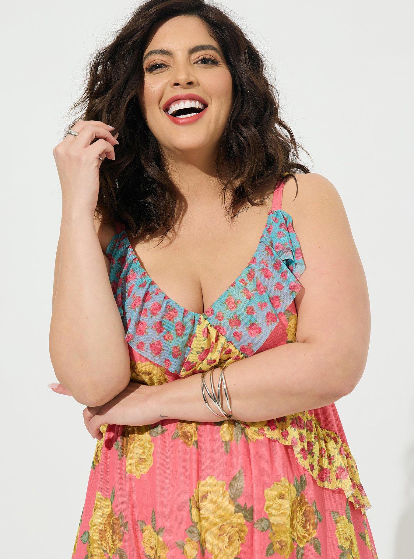 Plus Size - Betsey Johnson Maxi Mesh Ruffle Dress - Torrid