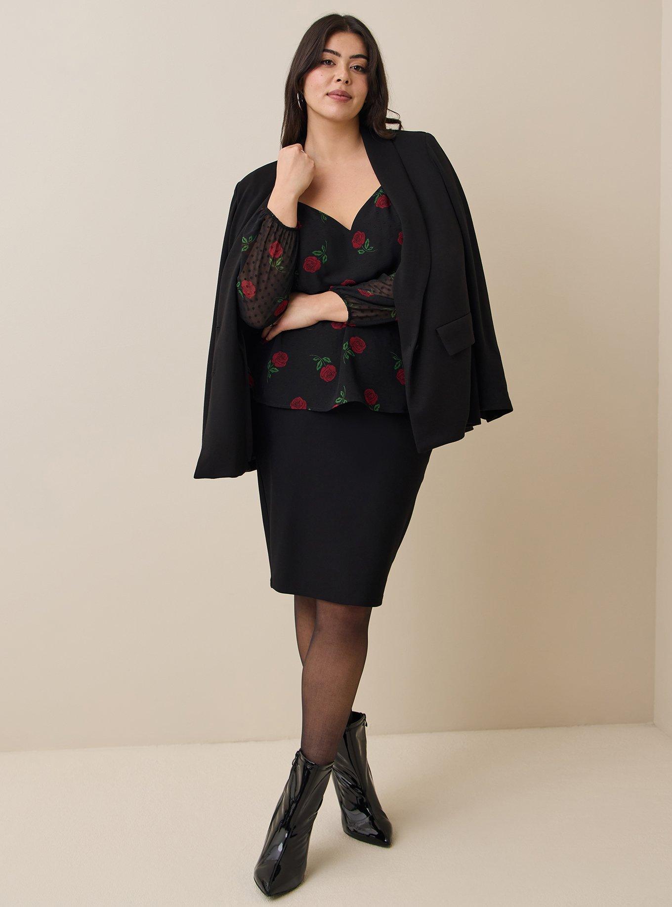 Plus Size - Ponte Sweetheart Peplum Top - Torrid