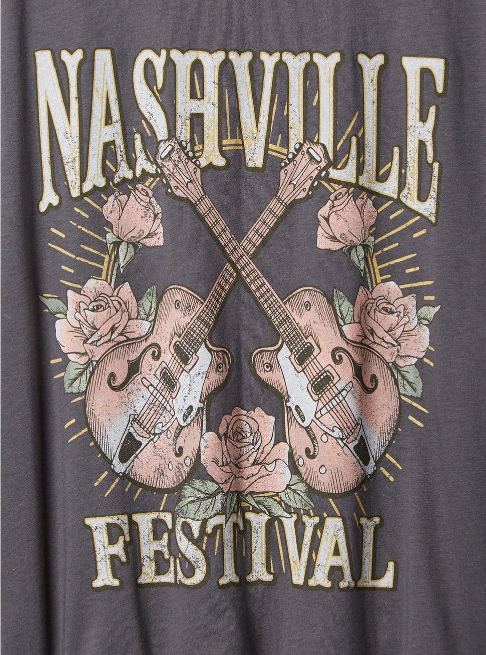 Nashville Classic Fit Polyester Cotton Crew Crop Tee, CHARCOAL, alternate