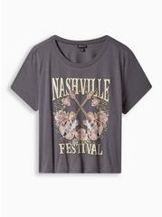 Nashville Classic Fit Polyester Cotton Crew Crop Tee, CHARCOAL, hi-res