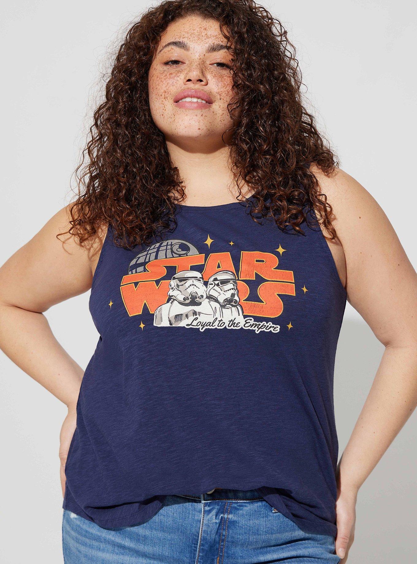 Plus Size Lucas Star Wars Troopers Super Soft Slub Scoop Neck Tank, PEACOAT, alternate