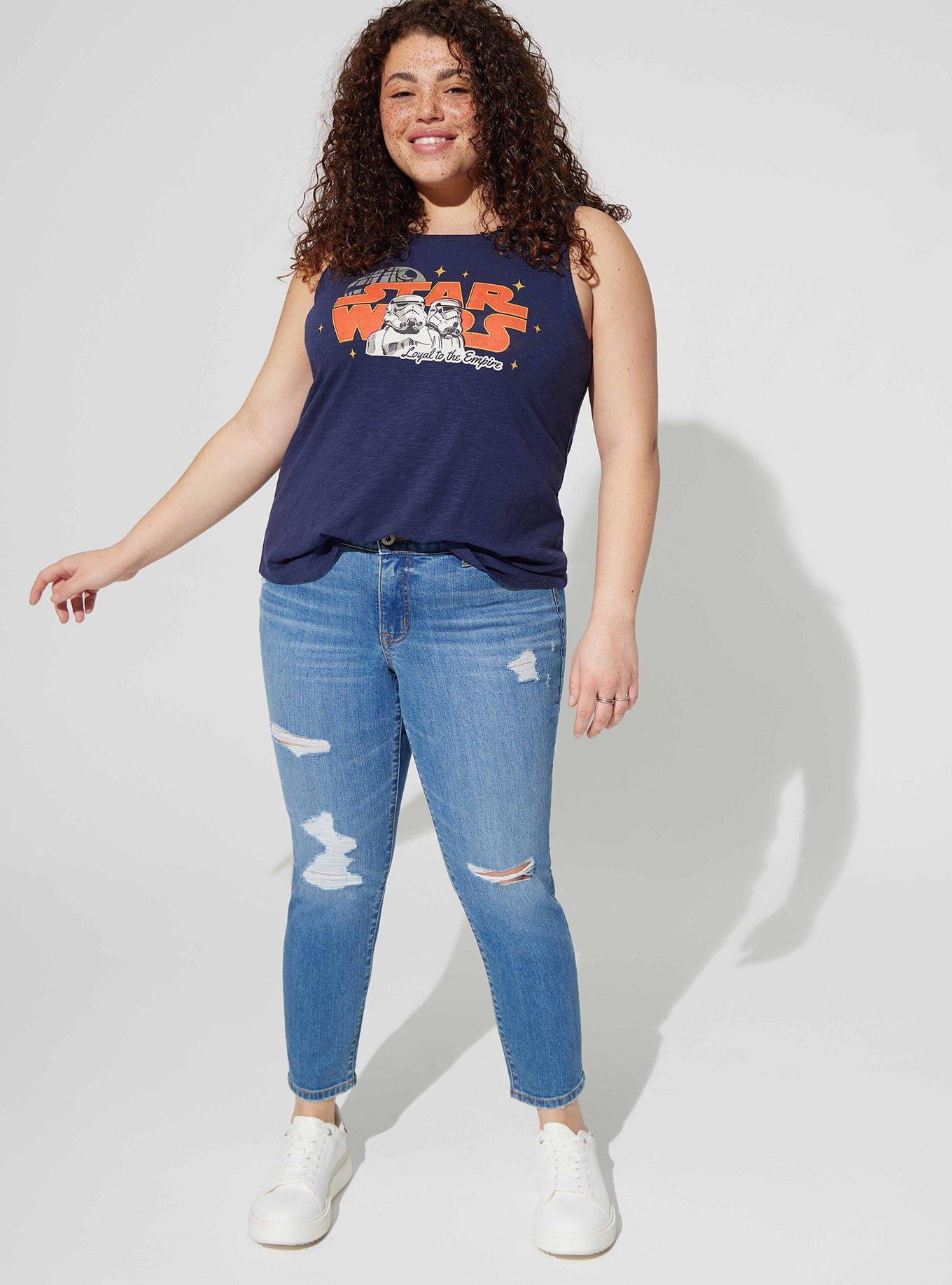 Plus Size Lucas Star Wars Troopers Super Soft Slub Scoop Neck Tank, PEACOAT, alternate