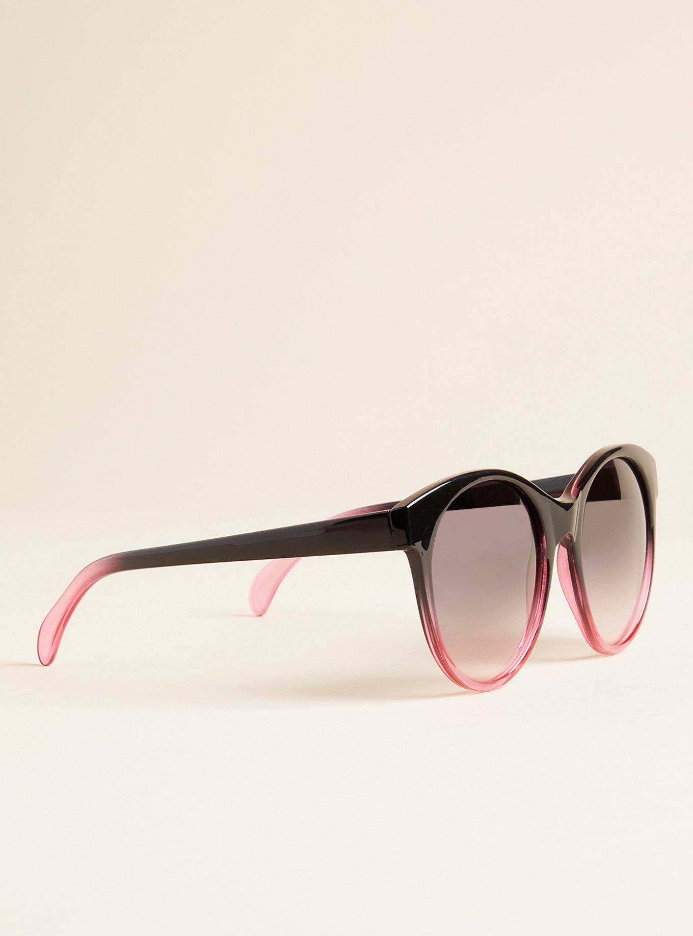 Plus Size Round Ombre Cateye Sunglasses, , alternate