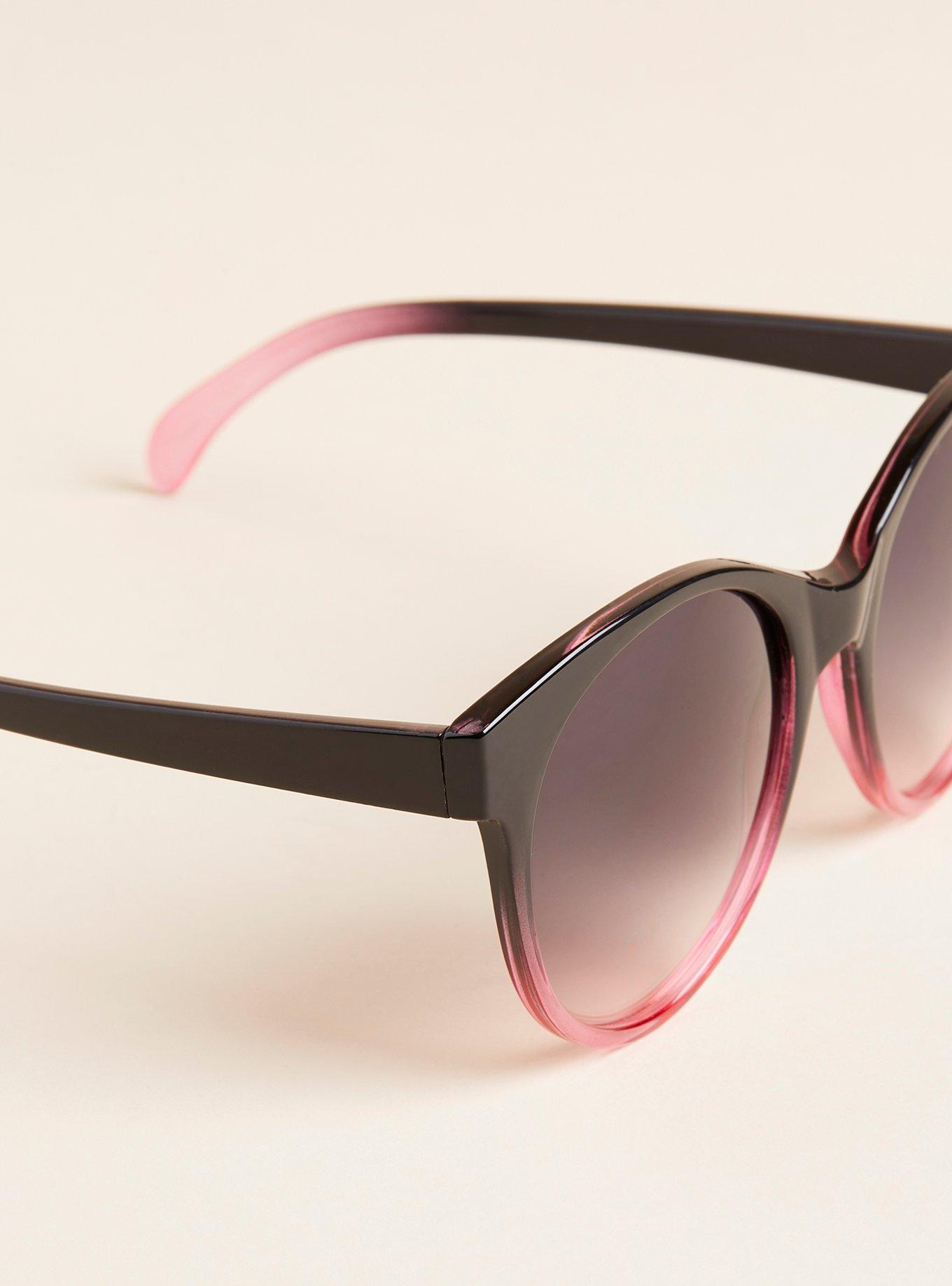 Plus Size Round Ombre Cateye Sunglasses, , alternate