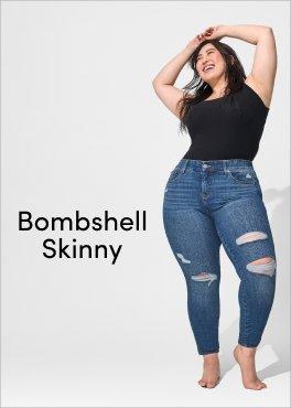 Brianna Cobalt Blue High-Waisted Tummy Control Skinny Jeans - Reg/Plus