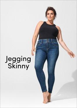Women's Plus Size Classic Dark Denim Jeggings. (6 Pack) - 1.5