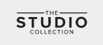 The words 'THE STUDIO COLLECTION' in a bold, black sans-serif font centered on a light grey background. The text is stacked in three layers, with the word 'THE' flanked by horizontal lines at the top, 'STUDIO' in the center in the largest font, and 'COLLECTION' at the bottom.
