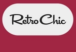 A square banner with a deep pink to burgundy gradient background. At the top, large white text reads 'nds' (partially visible, likely part of 'Brands' that extends beyond the frame). Below in the center, a white rounded rectangular pill-shaped button or badge contains black text that reads 'Retro Chic' in a stylized handwritten script font.