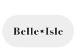 A logo on a white background featuring the text 'Belle*Isle' in black serif font with a star symbol between the two words. The text is contained within a light gray rounded rectangular pill-shaped background. Above the logo, partially visible pink text reads 'scover O' which appears to be cut off at the edges of the image.