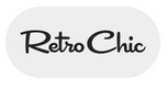 A logo on a white background featuring the text 'Retro Chic' in black handwritten-style script font with connected lettering. The text is contained within a light gray rounded rectangular pill-shaped background. Above the logo, partially visible pink text reads 'nds' which appears to be cut off at the left edge of the image.