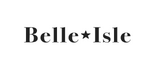 'A light gray rounded rectangle shape on a white background containing dark serif text reading 'Belle Isle' with a small black star graphic between the two words. '