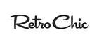 A logo on a white background featuring the text 'Retro Chic' in black handwritten-style script font with connected lettering. The text is contained within a light gray rounded rectangular pill-shaped background. Above the logo, partially visible pink text reads 'nds' which appears to be cut off at the left edge of the image.