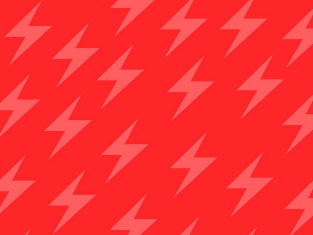 Cropped background image featuring a repeating pattern of pink lightning bolt icons arranged in diagonal rows across a solid red background, with no text present.