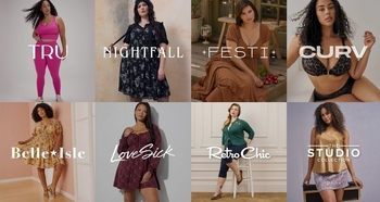 Promotional banner for Shop All Brands featuring a grid of Torrid brand collections.