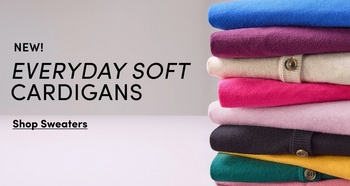 Promotional banner for the Everyday Soft Cardigans collection.