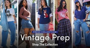 Promotional banner for the Vintage Prep collection.