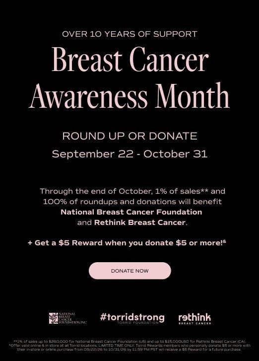 Donate to the Torrid Foundation for Breast Cancer Awareness