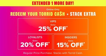 Torrid Cash Ultimate Weekend promotional banner