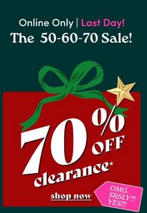 70% off clearance. Shop now.