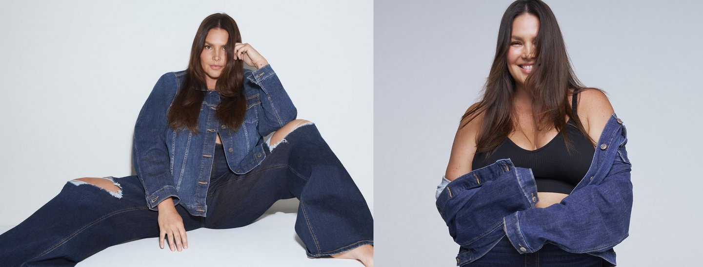 Models wearing denim jackets and jeans.