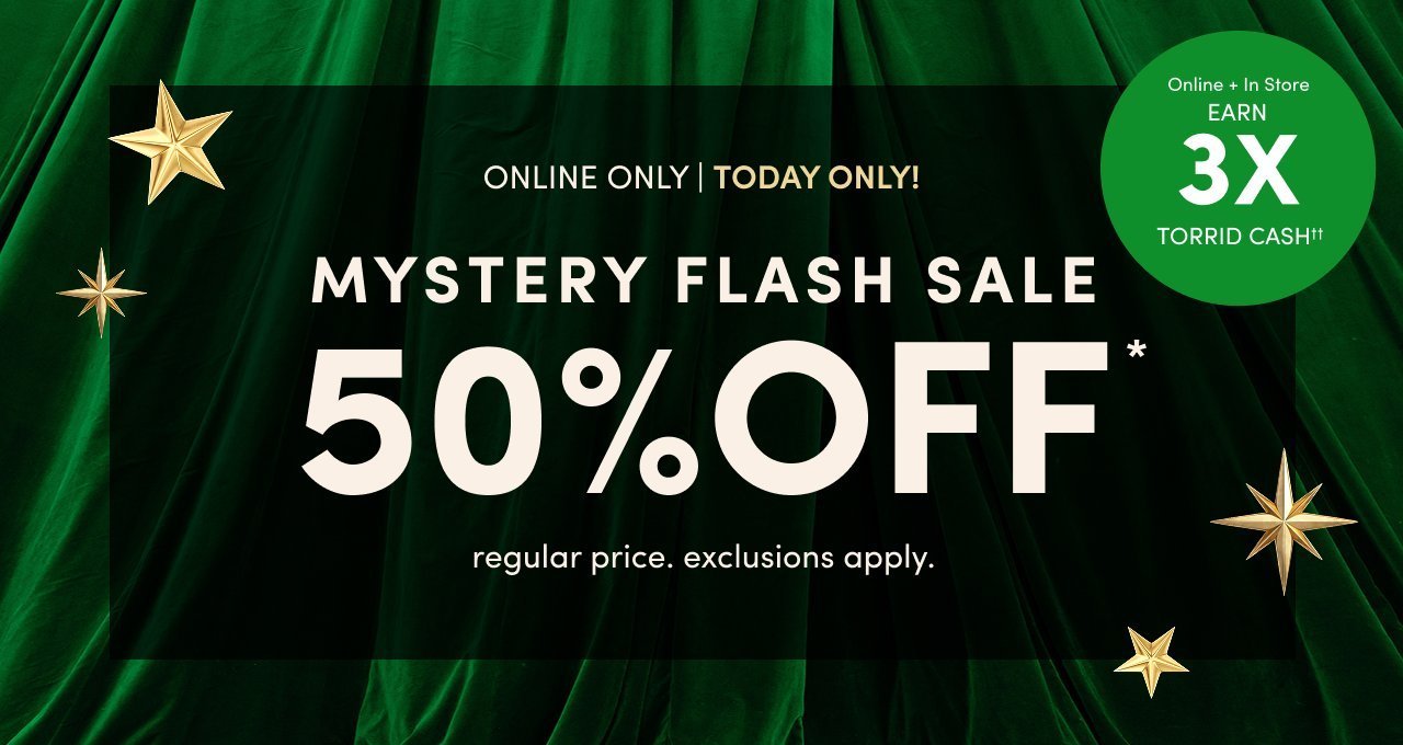 50% Off Regular Price. Including New Arrivals.