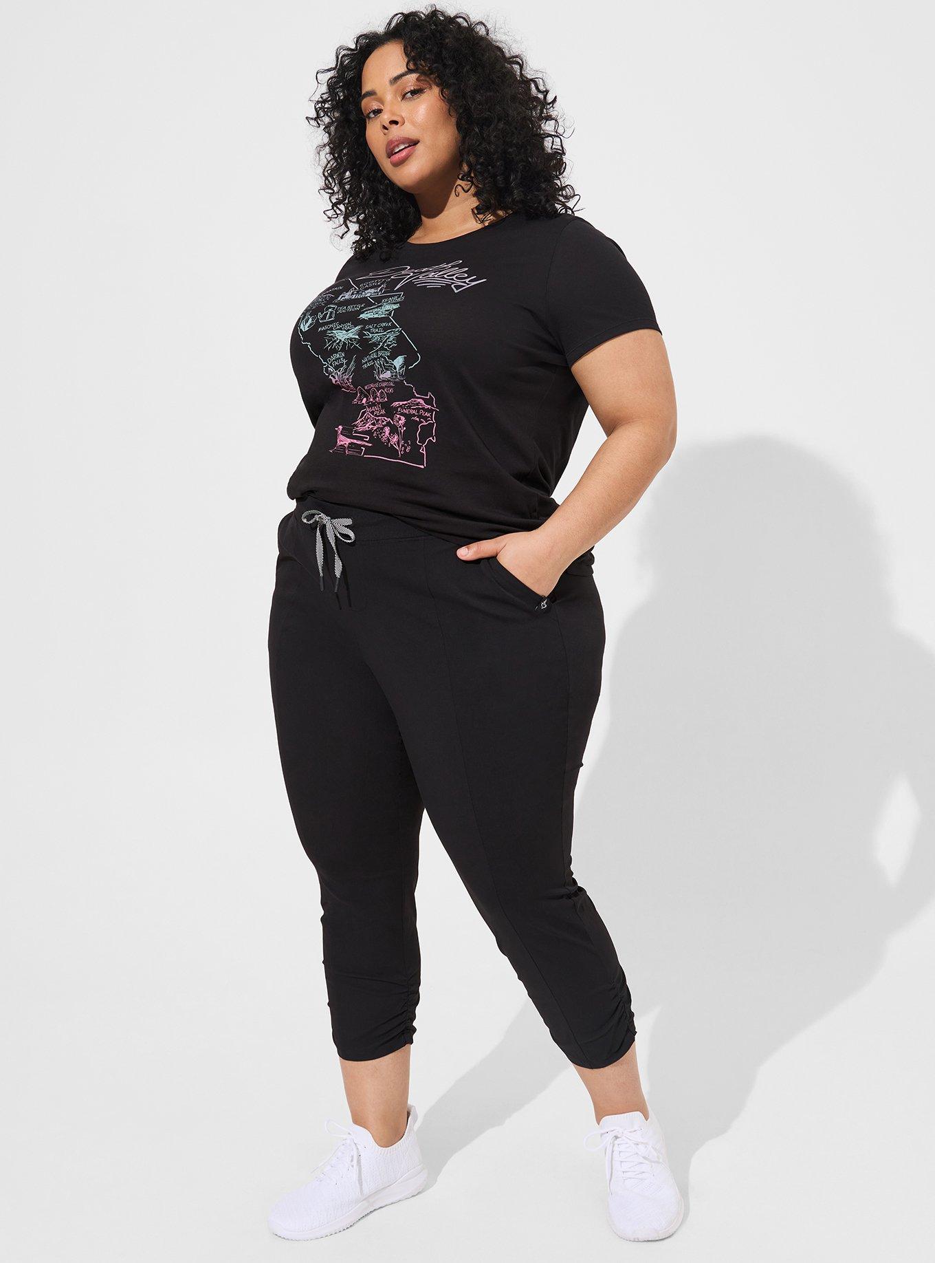 Shop Plus Size Active Jogger Crop Pant in Black, Sizes 12-30