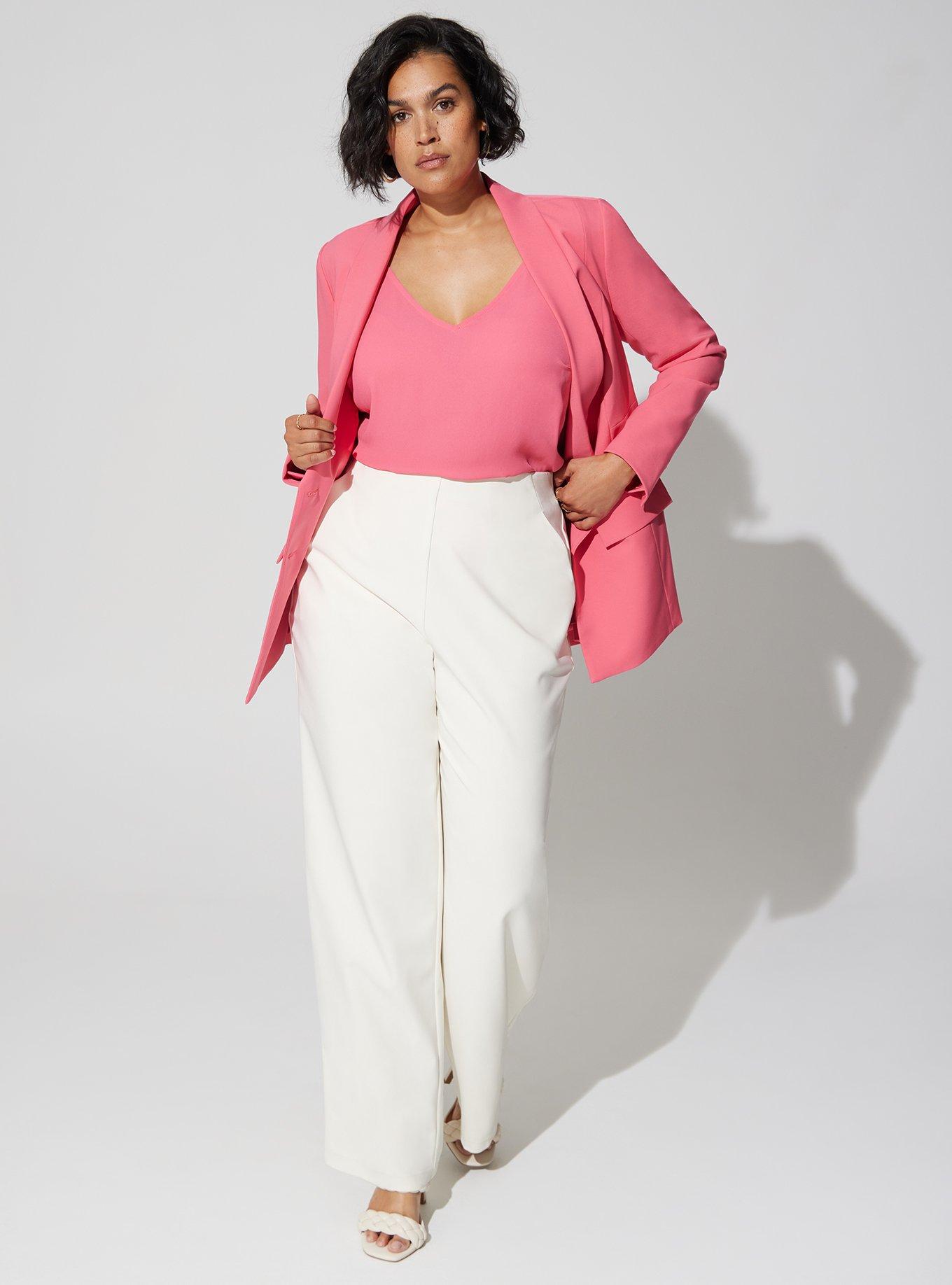 Plus Size Georgette V-Neck Cami, HONEYSUCKLE PINK: PINK, alternate
