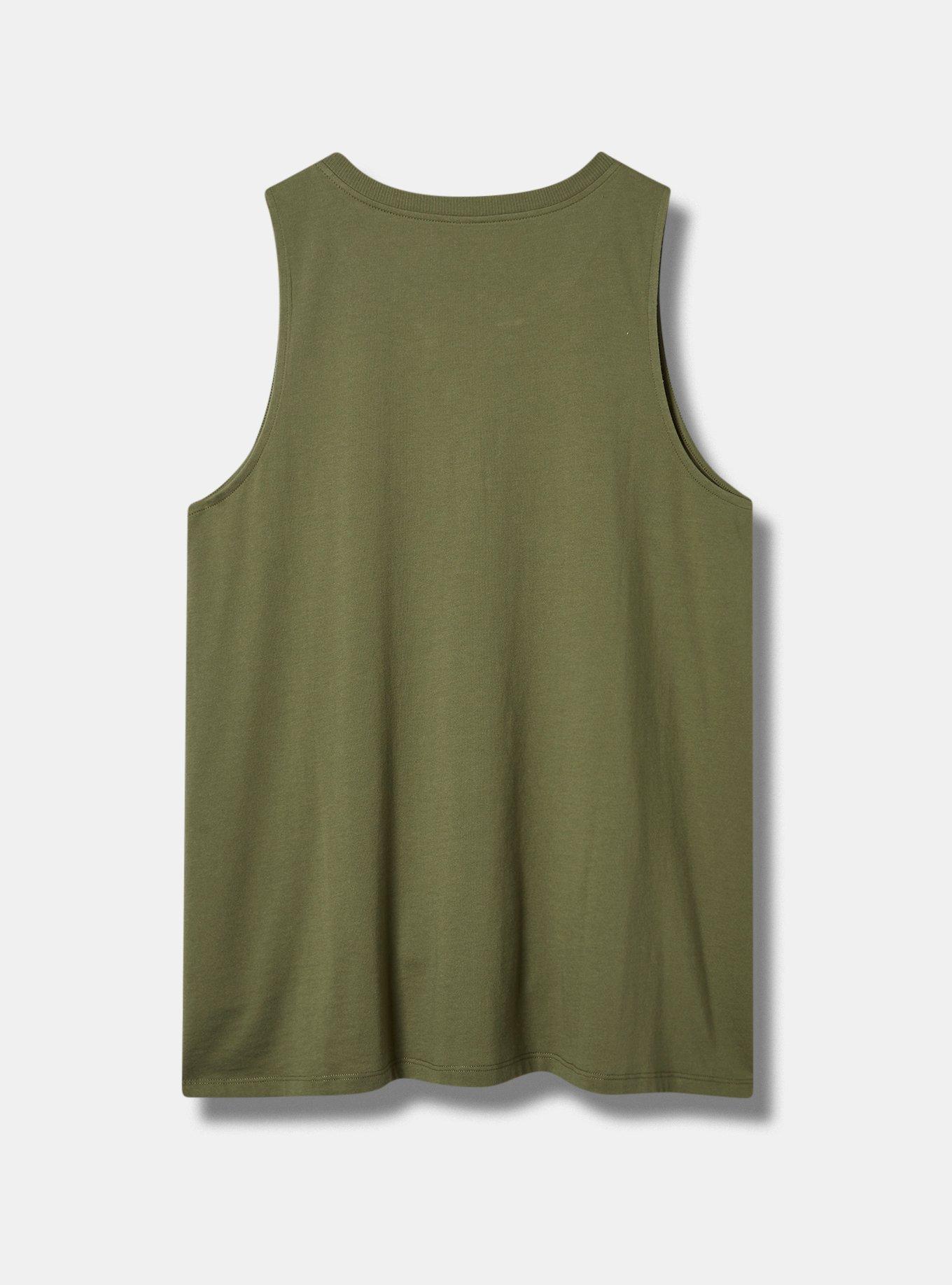 Johnny Cash Classic Fit Cotton Henley Tank, DUSTY OLIVE, alternate