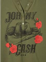 Johnny Cash Classic Fit Cotton Henley Tank, DUSTY OLIVE, alternate