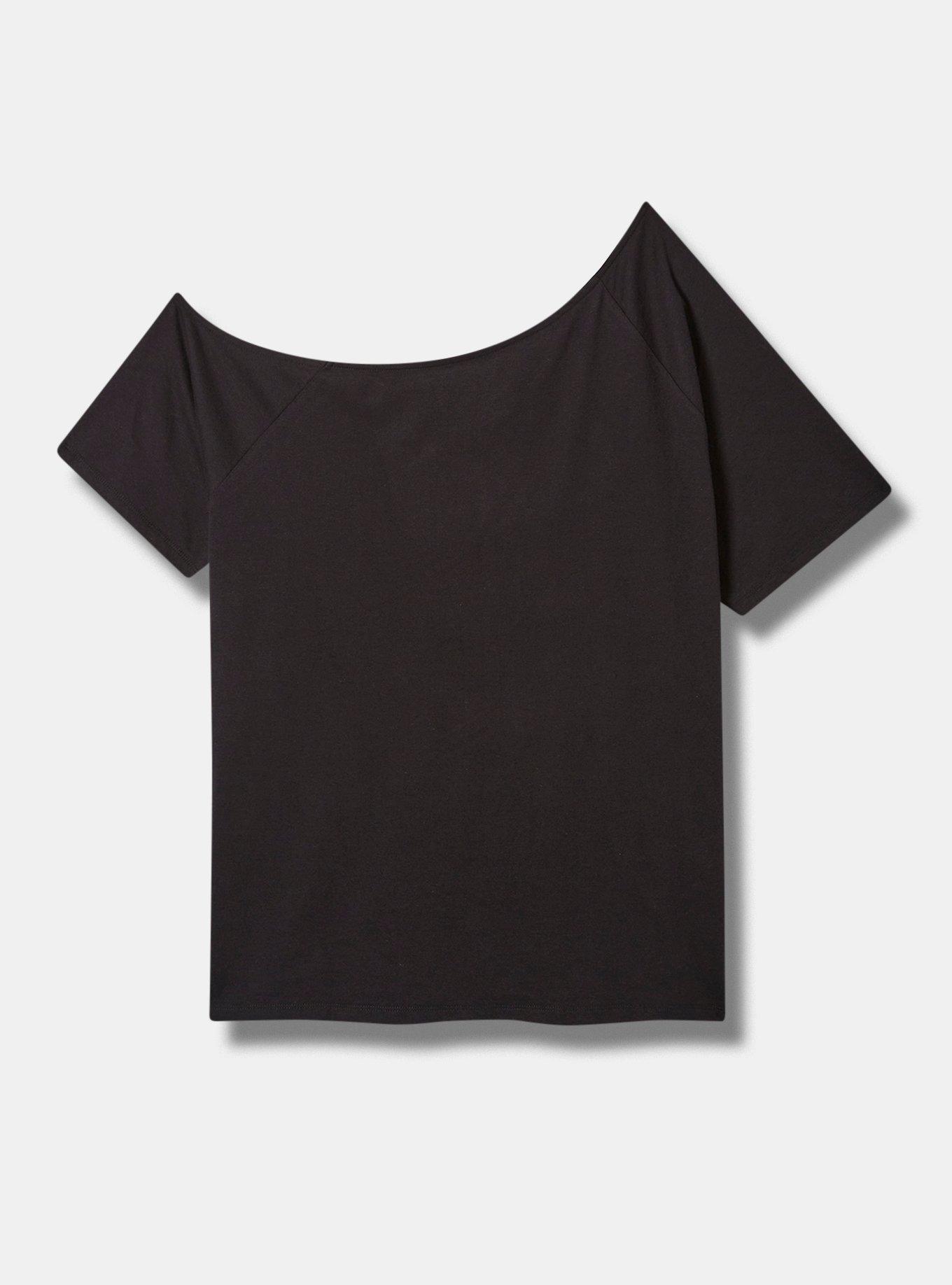 Batman Classic Fit Cotton Off Shoulder Tee, DEEP BLACK, alternate