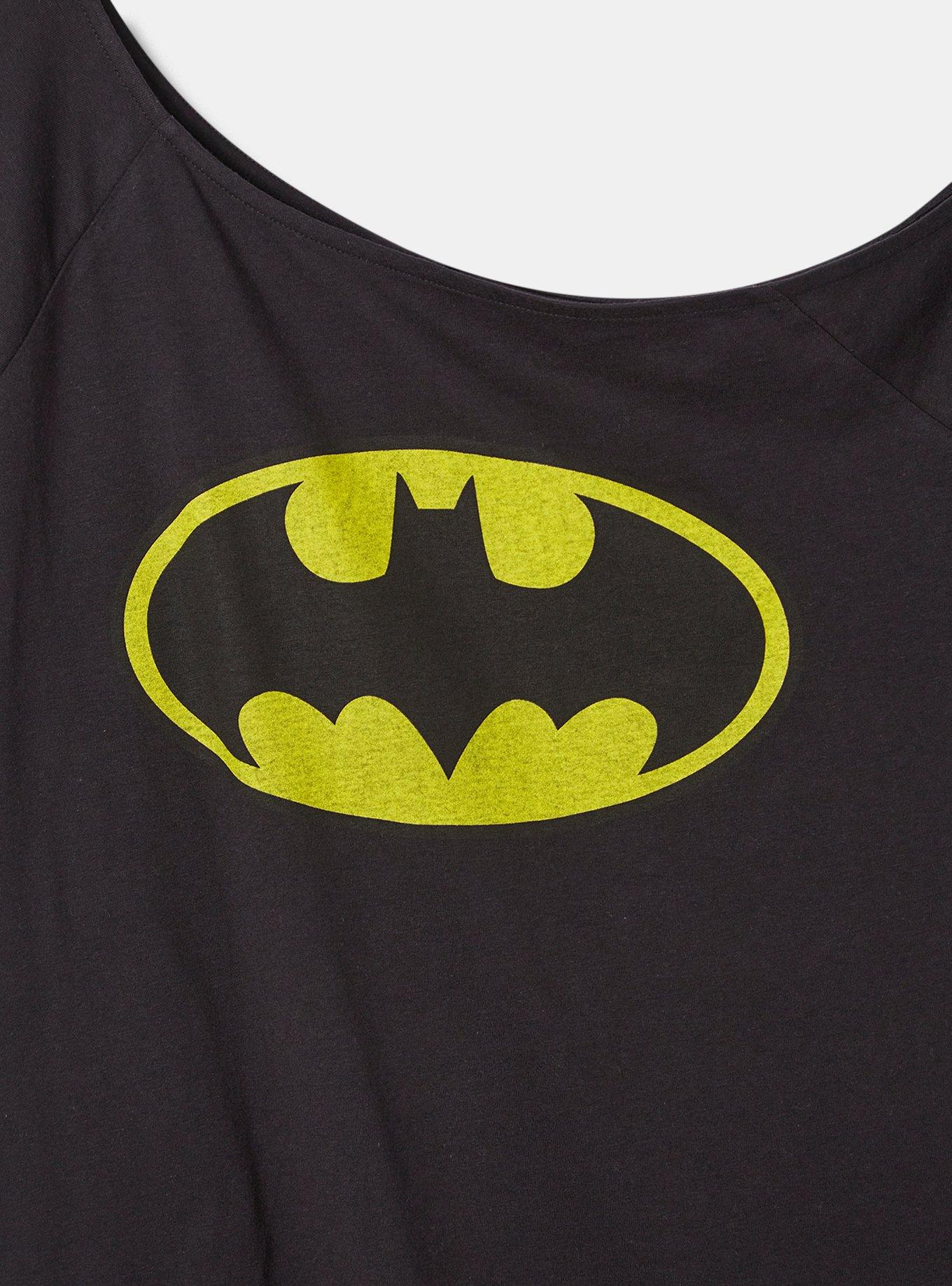 Batman Classic Fit Cotton Off Shoulder Tee, DEEP BLACK, alternate