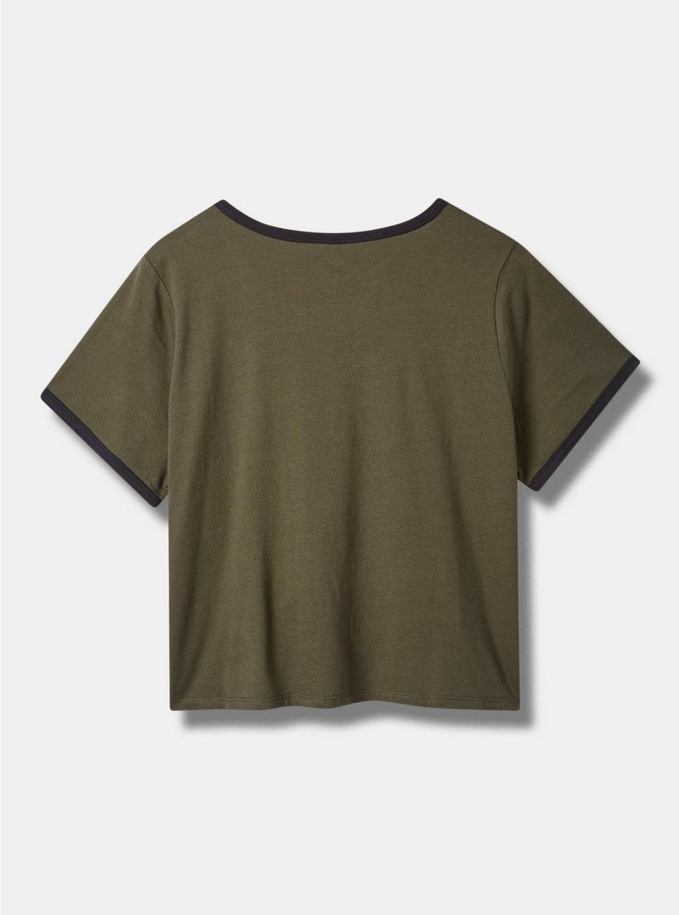 Jurassic Park Classic Fit Crop Ringer Tee, DUSTY OLIVE, alternate