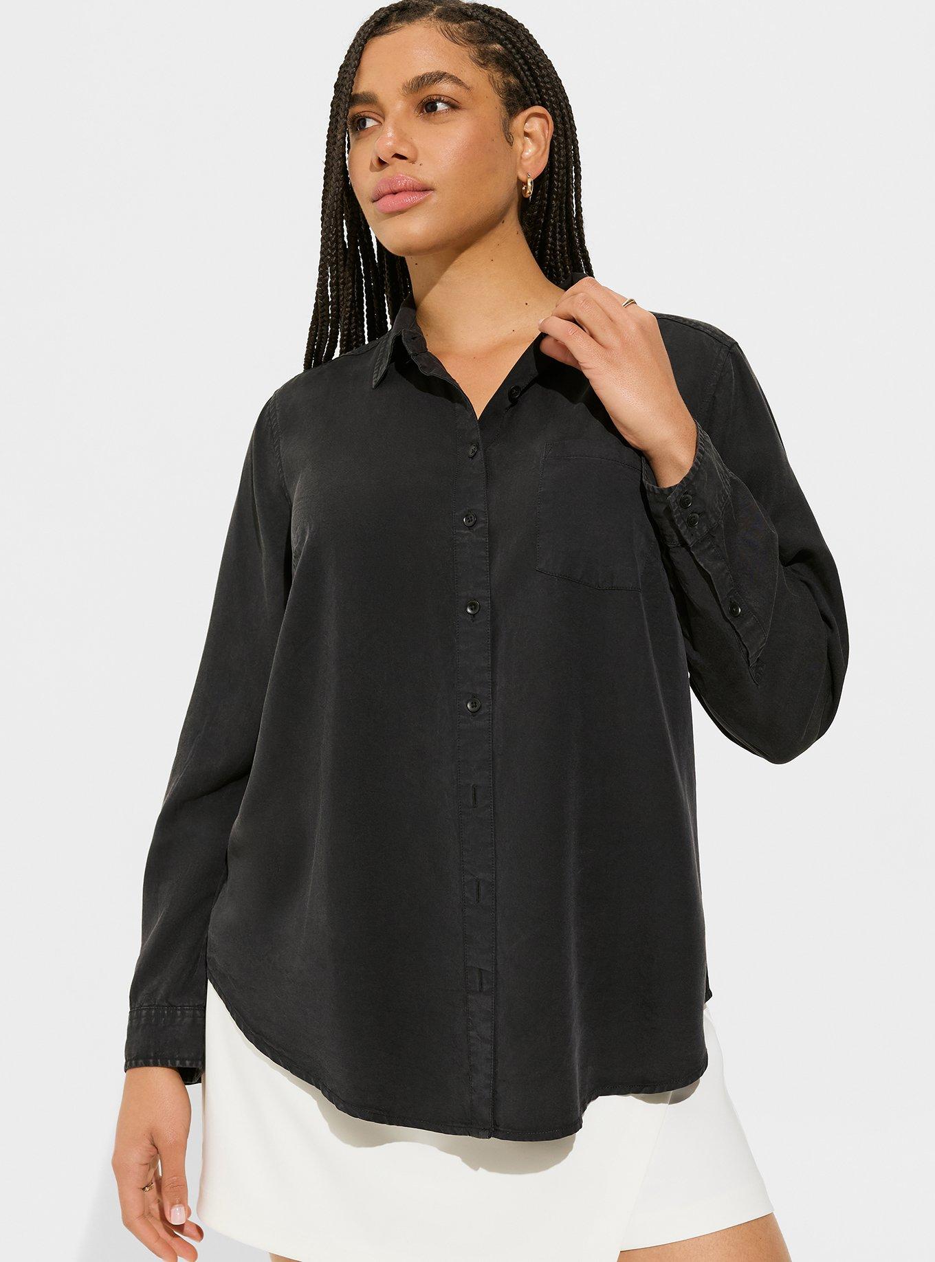 Lizzie Tencel Button Down Long Sleeve Shirt