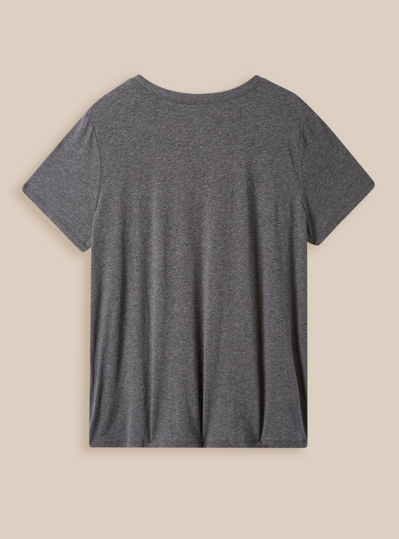 Plus Size Lucky Mama Vintage Crew Neck Tee, GREY, alternate