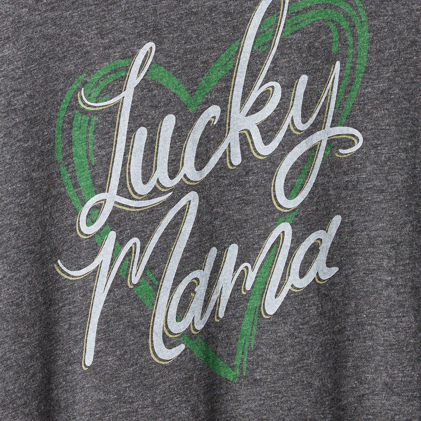 Lucky Mama Vintage Crew Neck Tee, GREY, swatch
